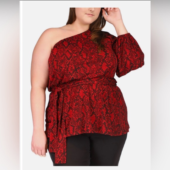 MICHAEL KORS PYTHON 🐍 SNAKE PRINT ECO MATTE JERSEY TOP - Picture 1 of 5